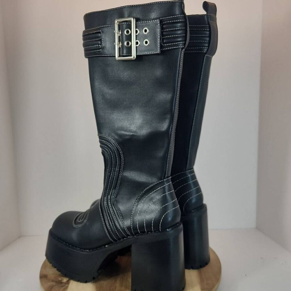 Dolls Kill - Roadway Combat Boots Generation Kiss Women's Size 10 M Black - Picture 4 of 10